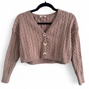 Altard State cable knit cropped cardigan